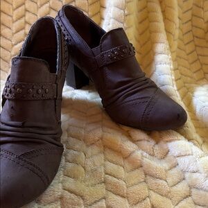 Limelight Brown Ankle Boots with Studded Detail